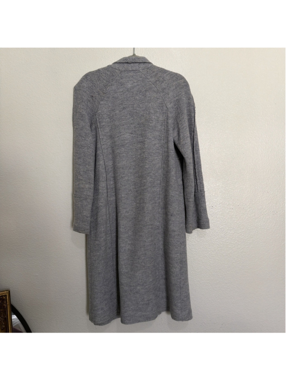 Tahari Boucle Heather Gray Long Sleeve Open Front Cardigan Wool Blend Size M - Picture 4 of 9